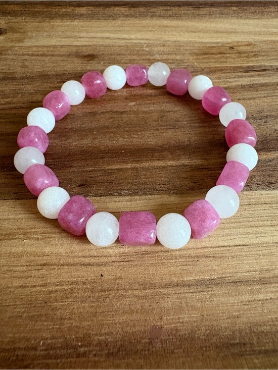Handmade Jewelry - Handmade Quartz Beaded Stretch Bracelet